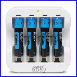 1100mWh AAA Rechargeable Batteries USB Lithium Li-Ion 1.5V battery Charger Lot