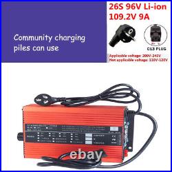 120V 96V 84V Li-ion LiFePo4 Lithium Battery Charger Charging Adjustable 3A-9A FS