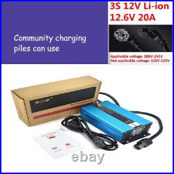 12V 24V 20A Lithium Battery Charger Li-ion Lifepo4 Fast Charge 16.8V 29.2V 3S-8S
