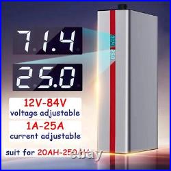12V-84V Battery Charger Adjustable for Li-ion LiFePo4 Lithium Voltage Current SU