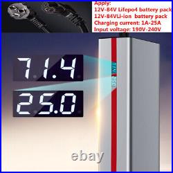 12V-84V Li-ion LiFePo4 Lithium Battery Charger Voltage Current Adjustable 1-25A