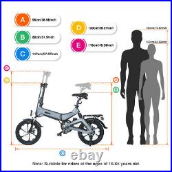 16Inch Ebike Folding Electric Bike Moped Bicycle Cycling 36V 250W 25km/h 5 Speed
