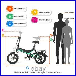 16Inch Folding Electric Bike Bicycle E-Bike 250W 36V 7.5Ah Rechargeable Battery