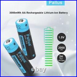 1.5V Rechargeable AA Lithium Li-ion Batteries with Charger Lot Double AA battery