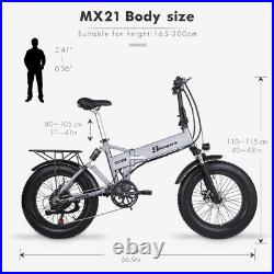 20 Folding Electric Bike 500W 48V Fat Tire Bicycle Shimano 7 speed City Ebike