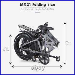 20 Folding Electric Bike 500W 48V Fat Tire Bicycle Shimano 7 speed City Ebike