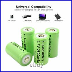 2800mAh CR123A K123A 123 3.7V Lithium Batteries Rechargeble for Arlo Camera Lots