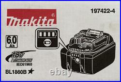 2PCS Makita BL1860B 18v 6Ah LXT Li-ion Genuine Makstar Battery 197422-4 Single