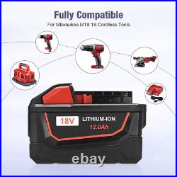 2X 18V 12AH FOR Milwaukee M18 FUEL 48-11-1812 XC Lithium-Ion High Output Battery