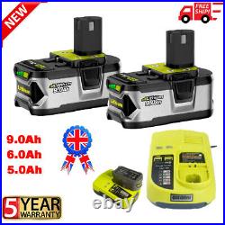 2X For RYOBI P108 18V 9.0Ah One+ Plus RB18L50 P109 Battery / Charger Lithium-ion