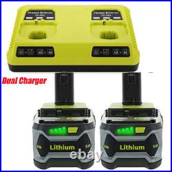 2X For RYOBI P108 18V One+ High Capacity Battery/Charger Lithium Ion 6Ah/9Ah/8AH