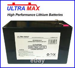 2 x ULTRAMAX 12V 7Ah LITHIUM ION Mobility Batteries for AQUASOOTHE TraveLite