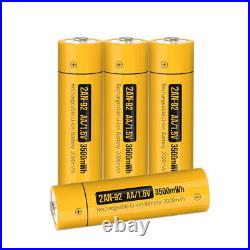 3500mWh AA Rechargeable Lithium Li-ion Battery 1.5V/4 Slot Battery Charger Lot
