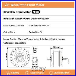 36V15.6Ah Li-Ion Battery 36V250W 28'' Wheel Front Motor Ebike Conversion Kit
