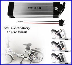 36V 10Ah Silver Fish Lithium Li-ion Battery for 360W Electric Bicycles E-Bike