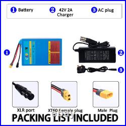 36V 20Ah Lithium ion Battery for 1000W ebike Electric Mountain Bike XLR Charger