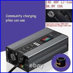 36V/48V/60V/72V Li-ion LiFePo4 Lithium Battery Charger Current Adjustable 1-10A