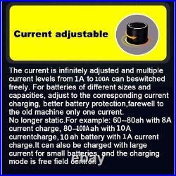 36V 48V 60V 72V Li-ion LiFePo4 Lithium Battery Fast Charger Adjustable 1-15A