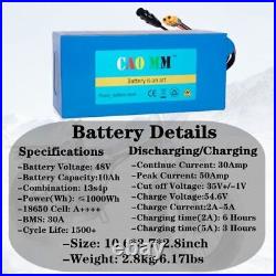 36V 48V Lithium ion battery For EBike Electric Bicycle Motor Scooter 30A/35A BMS
