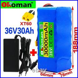 36V ebike battery pack 30Ah 500W For Electric bicycle Scooter with BMS+charger