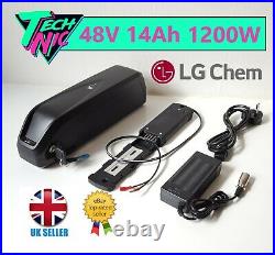 48V 14Ah LG Cell e-Bike Battery Lithium Li-ion Hailong-3 1200W, USB & UK Charger