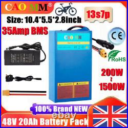 48V 20Ah Lithium ion Battery 200W-1500W Electric Bicycles Mountain BIKE Charger