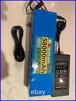 48v 58ah Lithium Ion Battery Ebike Scooter & Charger Battery Pack 1000w UK Stock