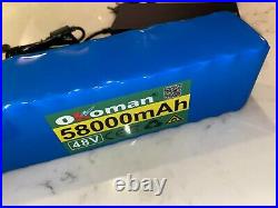 48v Ebike 58ah Battery Pack lithium ion battery 1000w bike Scooter & charger