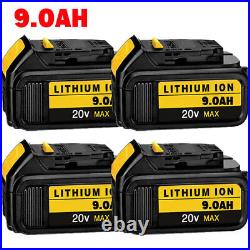 4X 18V 9.0Ah 8.0Ah LiIon Battery For DEWALT DCB184 Slide DCB200 DCF885 DCC785