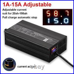 72V 60V 48V 13S-24S Li-ion lithium Battery Charger Current Adjustable 1-15A