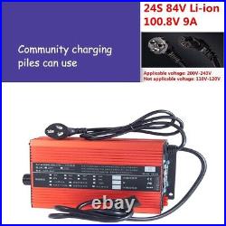 84V/96V/120V Li-ion LiFePo4 Lithium Battery Fast Charger Current Adjustable 3-9A