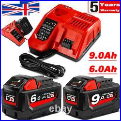9Ah 6Ah Battery/Charger For Milwaukee M18 Li-Ion XC Extended Capacity 48-11-1860