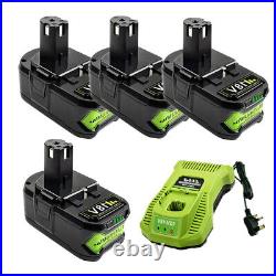 9.0AH For Ryobi One+ Plus P108 Lithium-ion RB18L50 RB18L40 18V Battery / Charger
