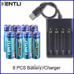 Aa Batteries 1.5v 3000mwh Li Ion Rechargeable Battery Plus Charger Lithium New