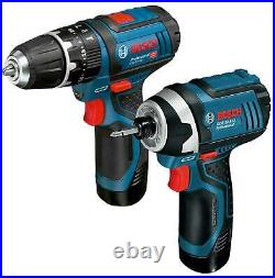 Bosch 12v Twin Pack GSB Combi Hammer Drill + GDR Impact Driver Lithium Ion
