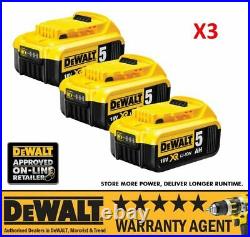 DEWALT 3 x DCB184 18V XR 5.0AH Battery Lithium Ion BRAND NEW Li-Ion Genuine