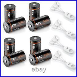 EBL 1.5V USB Rechargeable Batteries AA AAA D Cell 9V Lithium Li-ion Battery LOT