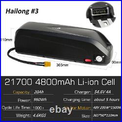 Ebike Battery 52V 48V 20Ah Panasonic Hailong Lithium Battery 1000W 1500W Motor