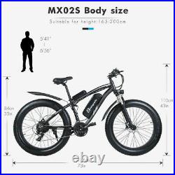 Electric Mountainbike 1000W Fat bike 26 Ebike 21 Speed Shimano 816Wh bicycle