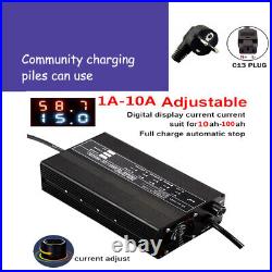 Fast Charge Li-ion LiPo Lifepo4 Lithium Battery Charger Curren Adjust 10A FS
