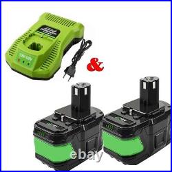 For RYOBI P108 18V 6.0Ah 9.0Ah Battery 18 Volt Lithium-Ion One+ Plus & Charger