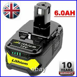 For Ryobi One+ Plus 18V P108 Lithium-ion Battery RB18L50 P104 RB18L40 5.0/6.0AH