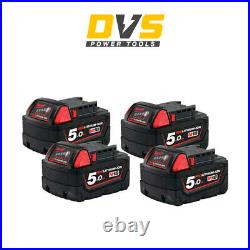 Genuine Milwaukee 4 x M18B5 Red Lithium-Ion 18V 5Ah Battery 4 Pack