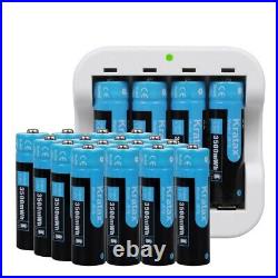 Kratax 1.5V Rechargeable Lithium AA AAA Batteries Li-Ion AA AAA Battery Charger
