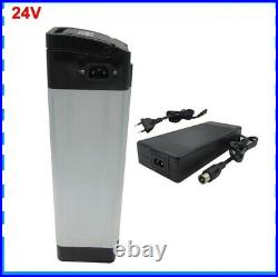 Lithium Ion Li-ion Battery 24V Rechargeable Electric E Bike Bicycle Silver Fish