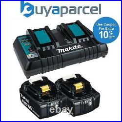 Makita BL1830 18v 2 x LXT 3.0ah Lithium-Ion Batteries + DC18RD Dual Port Charger