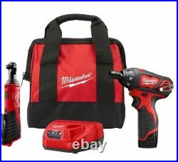 Milwaukee 2401-21R M12 12V Cordless 3/8 In. Ratchet & Screwdriver Kit with Charger
