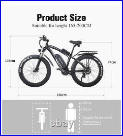 New 26 ebike Electric 1000w 48v Fat tire Bicycle Mountain ebike Moped Adults