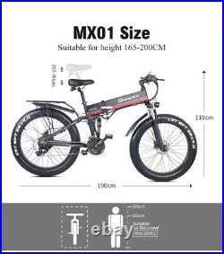 New Electric 1000W bike Fat tire Folding suvs Mountain ebike 40km/h Adult Moped