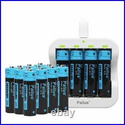 Pallus 1.5V AA AAA Lithium-ion Rechargeable Batteries Li-Ion Battery Charger LOT
